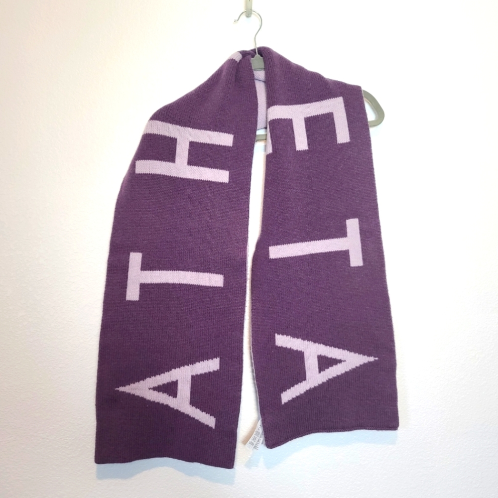 ATHLETA Daily Knit Cashmere Wool Blend Reversible Purple Cozy Scarf - Picture 3 of 8